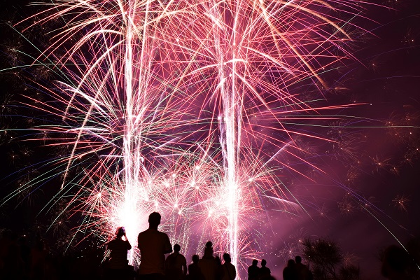 Spettacolo di fuochi d'artificio.