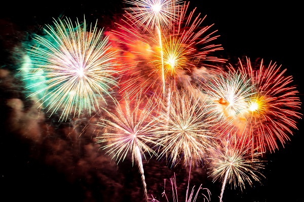 Spettacolo di fuochi d'artificio.